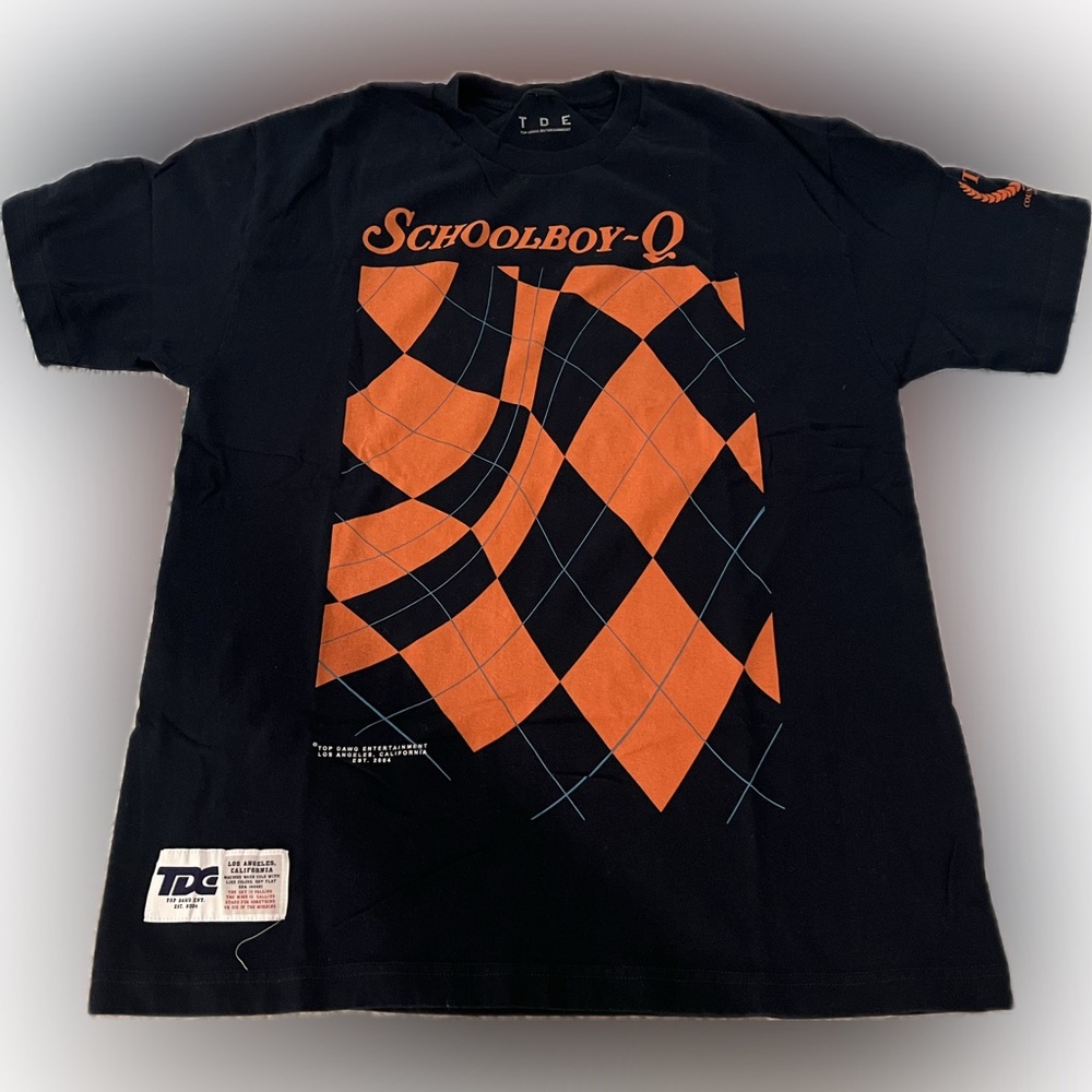 Black and Orange Schoolboy Q Graphic T-Shirt
